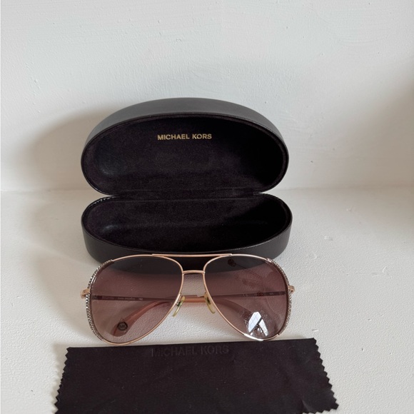 Michael Kors Women's Sadie Embellished Sunglasses - Rose Gold and Brown - Picture 1 of 15